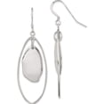 thumbnail image 1 of Sterling Silver Dangle Oval Earrings (63 X 19) Made In India qe5656, 1 of 5