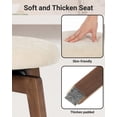 thumbnail image 4 of Joyyskill Swivel Barstools Set of 2, Backless Wooden Counter Height Barstools with Upholstered & Metal Footrest, Brown/Beige, 4 of 7