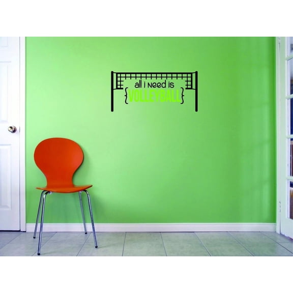 Custom Decals All I Need Is Volleyball Wall Art Size: 14 X 28 Inches Color: Multi
