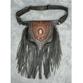 thumbnail image 3 of Fringed Leather Waist Belt with Embellishments, 92-132 cm Hips Fit, 3 of 15