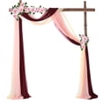 thumbnail image 2 of Honrane Wedding Arch Drape Fabric Extra Long 3 Panels Wide Sheer Wrinkle Free Soft Wedding Party Archway Backdrop Drapery Party Supplies, 2 of 8