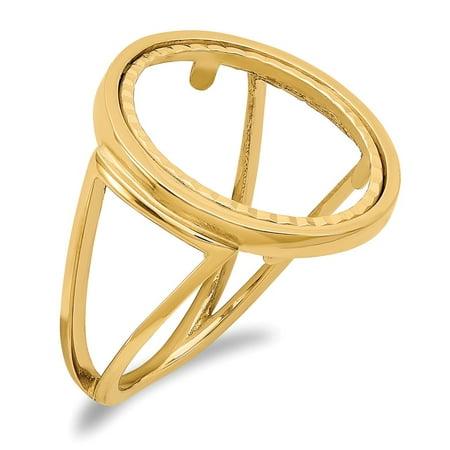 Eagle Coin Ring Roy Rose Jewelry 14K Yellow Gold 1/10 American Eagle Coin Diamond-cut Coin Ring ~ Size: 7 ()