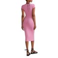 thumbnail image 2 of Gupgi Robe T-Shirt pour Femme Décontractée d'Été une Pièce Couleur Unie à Manches Courtes Coupe Ajustée Basique Midi, 2 of 9