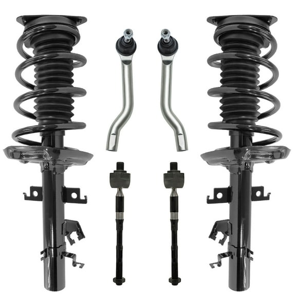 Detroit Axle - Front Struts Tie Rods for 14-20 Nissan Rogue Sport 17-19 Qashqai, 2 Struts with Coil Spring 4 Inner Outer Tie Rods 2014 2015 2016 2017 2018 2019 2020 Replacement Suspension Kit