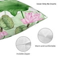 thumbnail image 5 of YFYANG Square Decorative Throw Pillow Case (Without Pillow Insert), Watercolor Lotus Leaf Pattern Bedroom Sofa Car Cushion Cover, 22"x22", 5 of 9