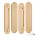 thumbnail image 1 of Uxcell 4-Pack Tiradores Empotrados, 7 Pulgadas Manijas de Puerta Corrediza de Aleación de Aluminio [Oro Mate], 1 of 1