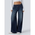 thumbnail image 6 of Women'S Wide Leg Jeans High Waisted Stretchy Straight Leg Jeans Trendy Loose Denim Pants L, 6 of 8