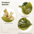 thumbnail image 3 of Cute Ceramic Soap Dish,Decorative Leaf Design with 3D Rabbit Figurines,Fast Draining Bathroom Soap Holder,Countertop Accessory for Kitchen,Office, 3 of 5