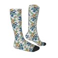 thumbnail image 3 of Picia Women Crew Soft Moisture-wicking Socks Dinosaurs And Leaves Pattern Design Cotton Socks, One Size fit All, 3 of 9