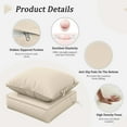 thumbnail image 3 of Snubbull Outdoor Deep Seat Cushion Set 24 X 24 X 6.5 inch Splash-Proof & Fadeness Patio Furniture Cushions，Removable Outdoor Couch Cushions with Hidden Zipper & Adjustment Staps, Cream, 3 of 8