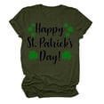 thumbnail image 3 of BLVB St. Patricks Day Shirt for Womens Cute Clover T-Shirt Shamrock Printed Shirts Short Sleeve Graphic Tees Tops Army Green 3, 3 of 4