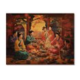 thumbnail image 3 of Designart "Oriental Design Festival Merriment" Asian Art Print on Natural Pine Wood, 3 of 5