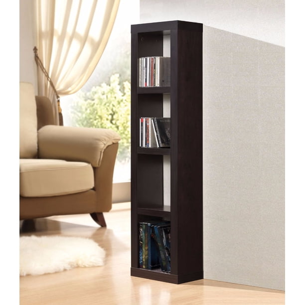 Wooden Bookcase Or CD/DVD Unit, Espresso Brown