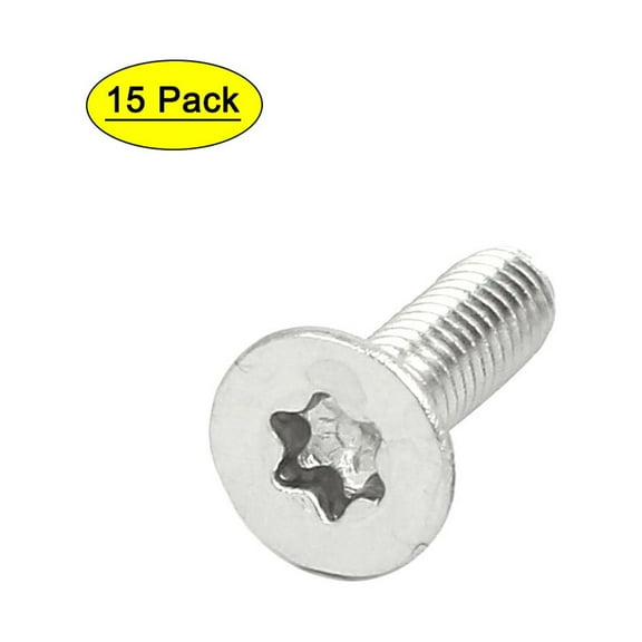 Unique Bargains M4x14mm 316 Stainless Steel Fully Thread Flat Head Torx Screws Fasteners 15pcs