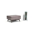 thumbnail image 5 of Owen 34 inch Wide Mid-Century Modern Coffee Table Storage Ottoman in Distressed Grey Taupe Vegan Leather, 5 of 7
