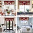 thumbnail image 5 of Christmas Cats Farmhouse Short Window Curtain Valances, XmasTree Winter Gifts Floral Red Black Plaid Rod Pocket Kitchen Valances for Living Room Bedroom Bathroom Cafe 42" x 18", 5 of 8