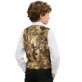 thumbnail image 2 of Garronmavis Cute Yellow Camo Boys Vest Size 9-10 Versatile Deer Sleeveless Slim Fit Vests Outfit Lightweight Formal Waistcoat Vests with Pockets Stylish Boy's 3 Button Formal Suit Vest, 2 of 7