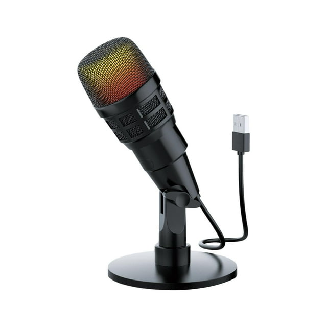 Miulika Microphone USB de Jeu pour PC Micro pour Enregistrement Baladodiffusion Diffusion Sans Motif
