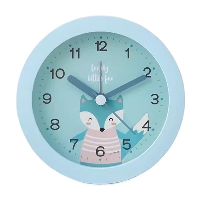 Alarm Clock Silent Sweep Seconds Nap Timer Cartoon Small Alarm Clock with Light Without Ticking Loud