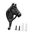 thumbnail image 2 of Perchero de pared con forma de cabeza de caballo, adorno para colgar toallas, ganchos decorativos de fácil instalación, regalo resistente, organizador Negro, 2 of 8