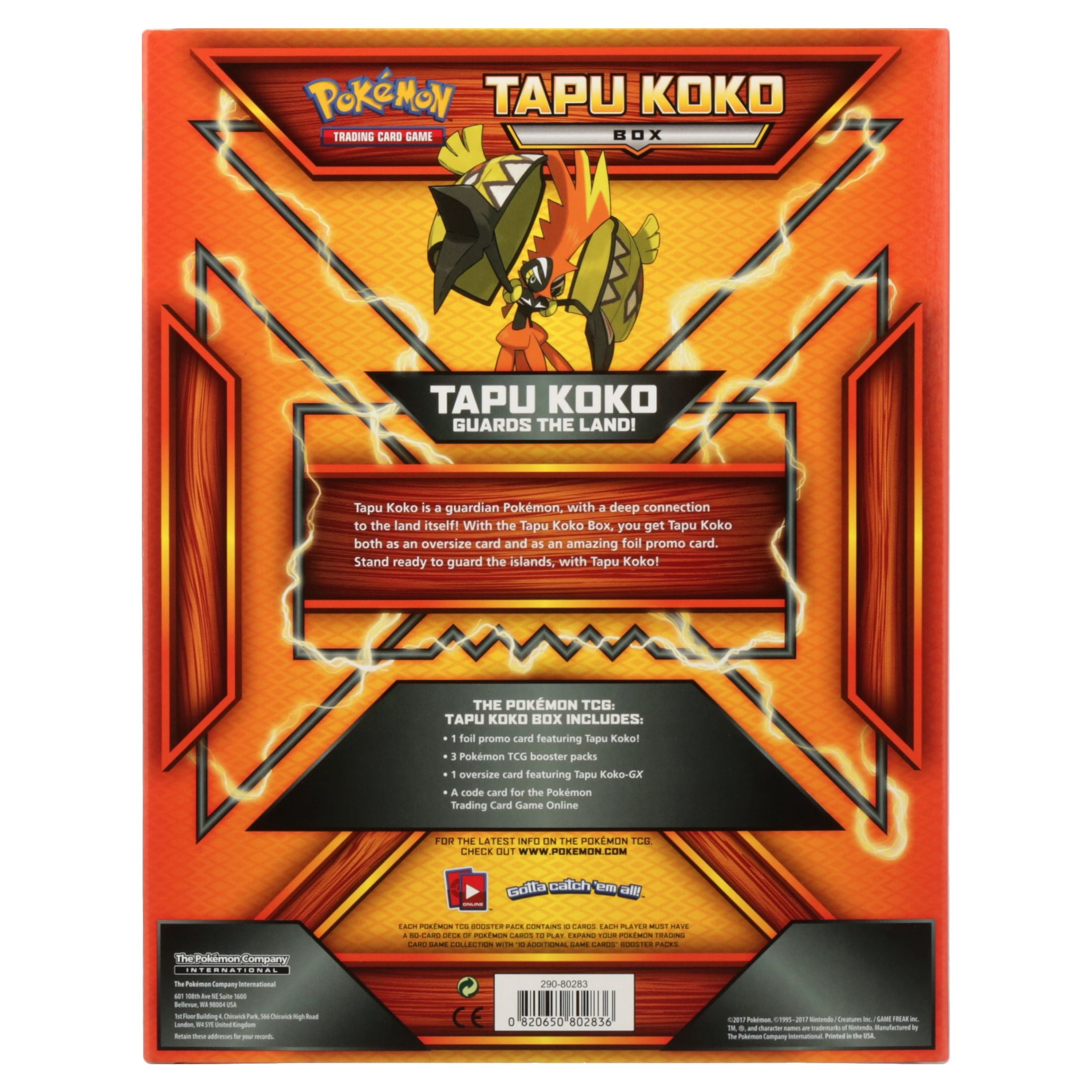 Pokemon Trading Card Game Tapu Koko Box 3 Booster Packs, Promo Card  Oversize Card Pokemon USA - ToyWiz
