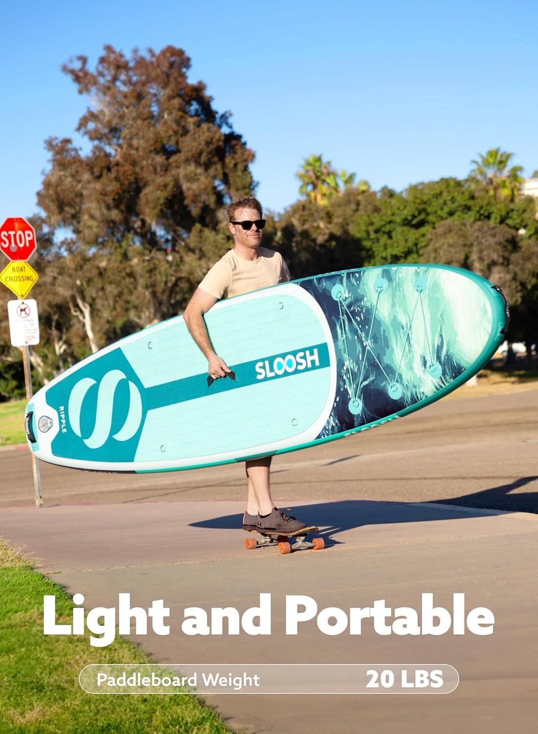 SLOOSH Inflatable Ultra-Light Stand Up Paddle Board for All Skill Levels with Premium SUP Paddleboard Accessories,Non-Slip Comfort Deck for Youth & Adults
