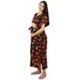 thumbnail image 2 of Bimba Nursing Mothers Caftan Floral Print Maxi Kaftan Maternity Gown with Belt, 2 of 9