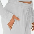 thumbnail image 2 of Women's two-piece casual suit, long-sleeved slightly cropped top, wide-leg pants, casual, 2 of 17