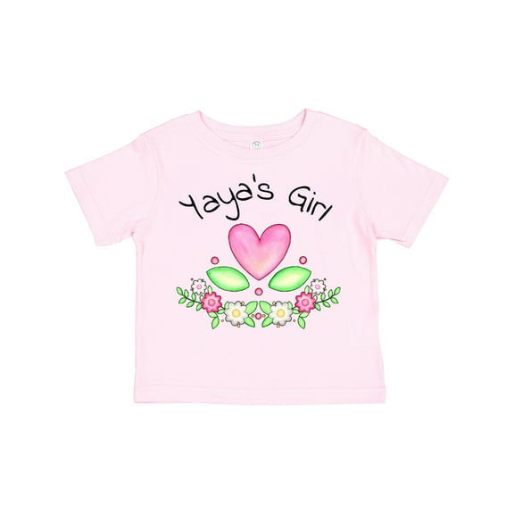 Inktastic Yaya's Girl Heart Flowers Girls Toddler T-Shirt