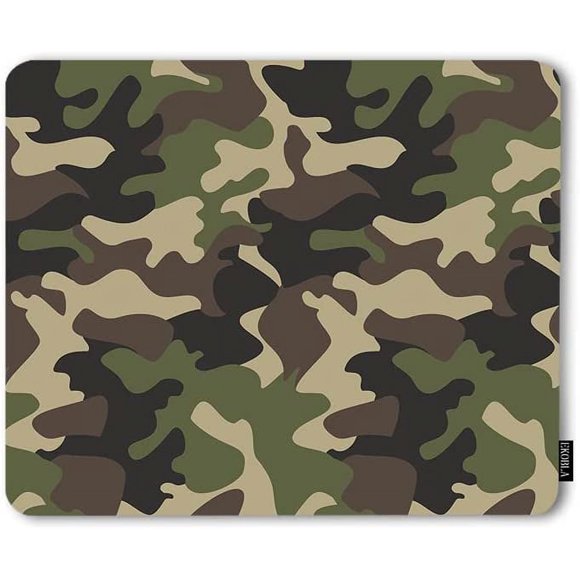 Tapis de Souris à Motif Camouflage Carré Antidérapant avec Base en Caoutchouc Vert Brun Noir Texture Tapis de Souris pour Ordinateurs Portable Accessoires de Bureau Tapis de Souris 9.5x7.9 Pouces