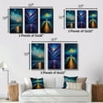 thumbnail image 4 of Designart "Guiding Light at Pier Amidst Stormy Night I" Nautical & Beach Framed Wall Art Set Of 3 - Blue Traditional Frame Gallery Wall Set For Home Decor, 4 of 6