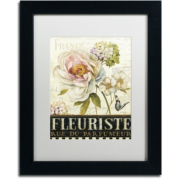 Trademark Fine Art "Marche de Fleurs III" Canvas Art by Lisa Audit, White Matte, Black Frame