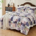 thumbnail image 2 of Evenhug Quilts 2-Piece Square Multi-Color Floral Patchwork Twin Quilt Set With Sham, 2 of 11