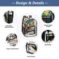 thumbnail image 5 of Large Clear PVC Backpack Heavy Duty See Through Backpack for Adults Work Travel, Color Puzzle Tile Printed 12L, 5 of 8