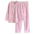 thumbnail image 4 of XuJwPNcy Pajamas Set for Women Fleece Lined Warm Comfy Pjs Sets Long Sleeve Top with Pants Fashion Loungewear, 4 of 4
