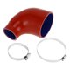 thumbnail image 1 of Ofertas Únicas 1 Juego 51mm/2.01"-90mm/3.54" ID 90mm/3.54" Longitud 90 Grados Manguera de Silicona Roja Azul para Automóvil con Abrazaderas Manguera de Refrigerante Universal, 1 of 1