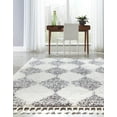 thumbnail image 3 of Unique Loom Serenity Shag Collection Area Rug - Soufriere (7' 10" x 10' Rectangle White/Gray), 3 of 7