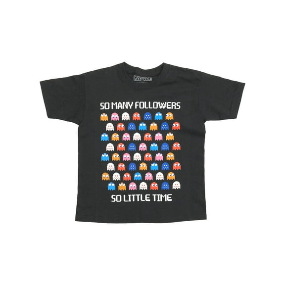 Pac-Man Boys Black Short Sleeve So Many Followers T-Shirt Tee Shirt 4