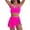 Hot Pink, variant on Womens High Waisted Bikini Set Gold Metal Two Piece Swimsuits Tummy Control Tie Knot 2025 Bathing Suits
