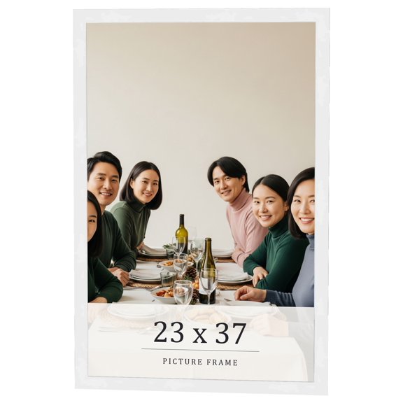 23x37 Frame White Real Wood Picture Frame Width 0.75 inches | Interior Frame Depth 0.5 inches |