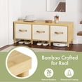 thumbnail image 3 of Storage Bench, 43.3" Bamboo Storage Chest with 3 Drawers, Entryway Bench with Cushioned Seat, End of Bed Bench with Storage Toy Box, Toy Chest Storage Bench for Entryway, Living Room, Bedroom, 3 of 9