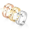 thumbnail image 3 of Titanium Steel Cross Ring Women's, 3 of 3