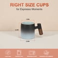 thumbnail image 2 of Unique Bargains 2.5oz Ceramic Espresso Cups with Wooden Handle Porcelain Espresso Shot Cups Set of 2 Demitasse Cups for Coffee or Tea Black White, 2 of 7
