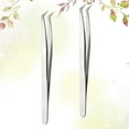 thumbnail image 5 of KAKOWELY Grafting Eyelashes Tweezer with Precision Tips for Durable Use 2Pcs Silver Makeup Tools,4.45"X0.51"X0.12", 5 of 5