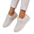 thumbnail image 4 of EKVAHL Womens Polka Dot Leopard Print Lace Up Rounde Toe Loafers, Soft Faux Suede Lightweight Casual Boat Shoes, Slip Resistant Comfortable Flat Walking Shoes, 4 of 5