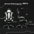thumbnail image 3 of Yaheetech High Back Ergonomic Gaming Chair with Slide Out Footrest, Black/White, 3 of 8