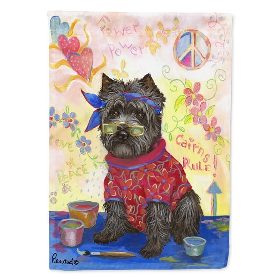 Carolines Treasures PPP3053CHF Cairn Terrier Hippie Dippie Flag Canvas House Size  Large multicolor