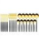 thumbnail image 1 of Juego de vajilla de acero inoxidable de 24 piezas, cubiertos, cuchara, tenedor, cuchillo, cubiertos occidentales, cubiertos, negro y dorado, 1 of 4