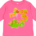 thumbnail image 4 of Inktastic Happy Dinosaur Third Birthday-green Boys or Girls Long Sleeve Toddler T-Shirt, 4 of 5