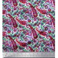 thumbnail image 1 of Soimoi Moss Georgette Fabric Leaves Artistic Print Fabric by The Yard 42 Inch Wide, 1 of 3